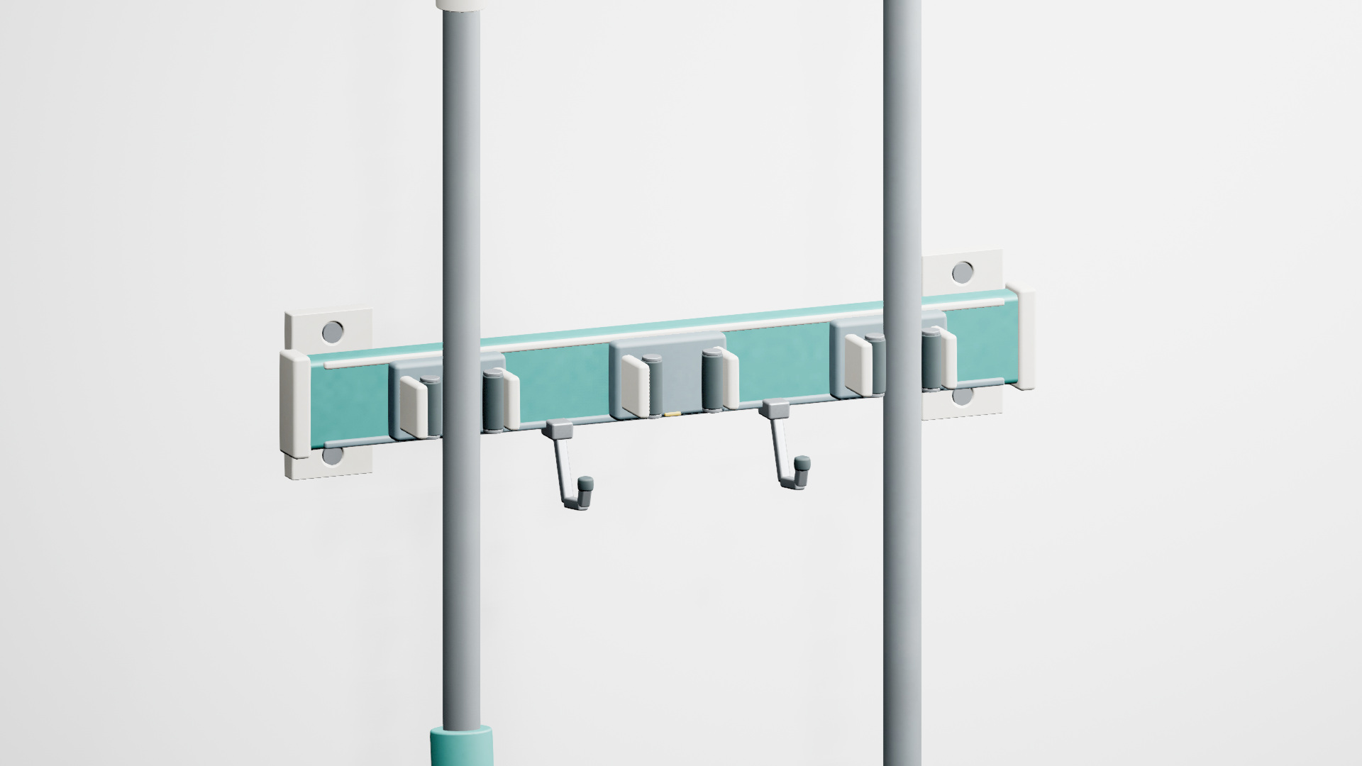 Cleaning-tool rack mounting and clip construction in Unreal